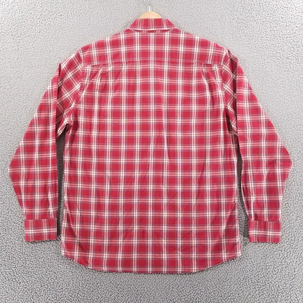 Southern Tide Shirt Mens Large Red Plaid Stretch Sport Classic Fit Button Down